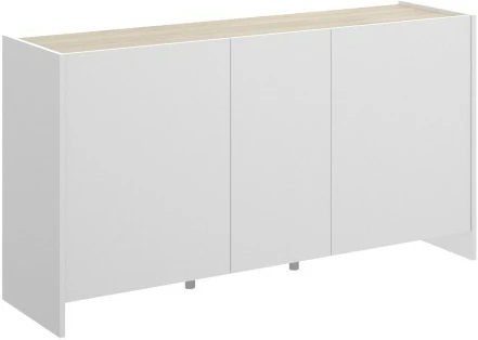 Aparador moderno 3 puertas blanco/natural largo 138 cm