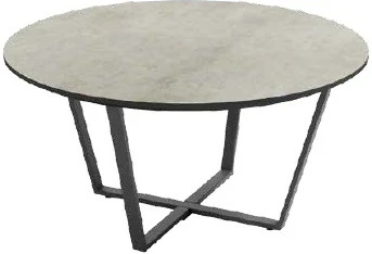 Mesa de centro redonda 80 cm con patas metálicas negras - Imagen 2