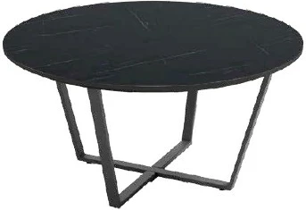 Mesa de centro redonda 80 cm con patas metálicas negras - Imagen 3