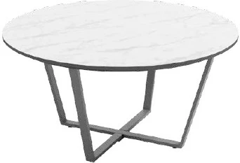 Mesa de centro redonda 80 cm con patas metálicas negras - Imagen 4