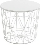 Mesita auxiliar redonda de 48x43 cm con estructura metálica - Imagen 2