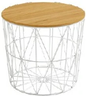 Mesita auxiliar redonda de 48x43 cm con estructura metálica - Imagen 3