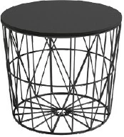 Mesita auxiliar redonda de 48x43 cm con estructura metálica - Imagen 4