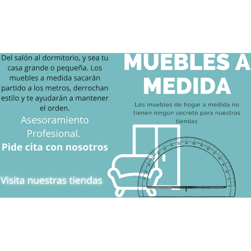 Mueble de TV compuesto: modulo bajo 4 cajones + armario 3 puertas - Imagen 3