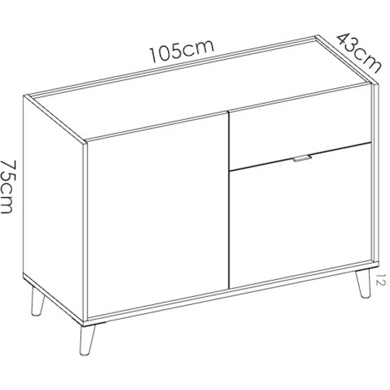 Aparador de 2 puertas + 1 cajón - Imagen 3