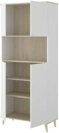 Mueble auxiliar cocina 4 puertas color blanco/natural - Imagen 2
