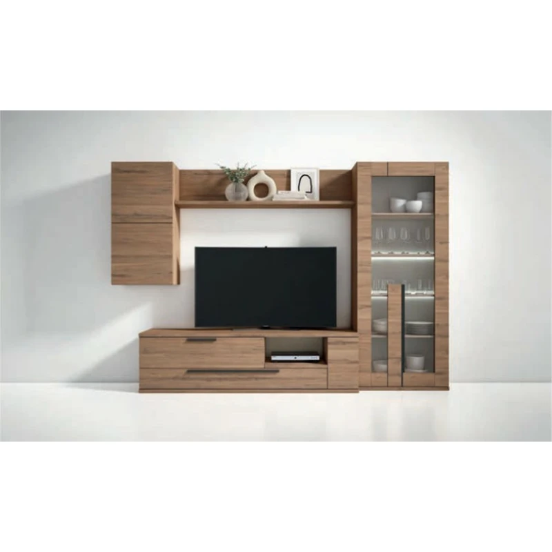 Mueble de comedor  con vitrina en color noce sabi