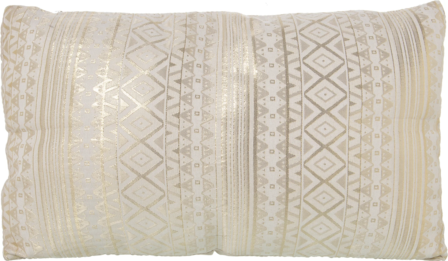 Cojín 30x50 cm poliester color crema figuras doradas