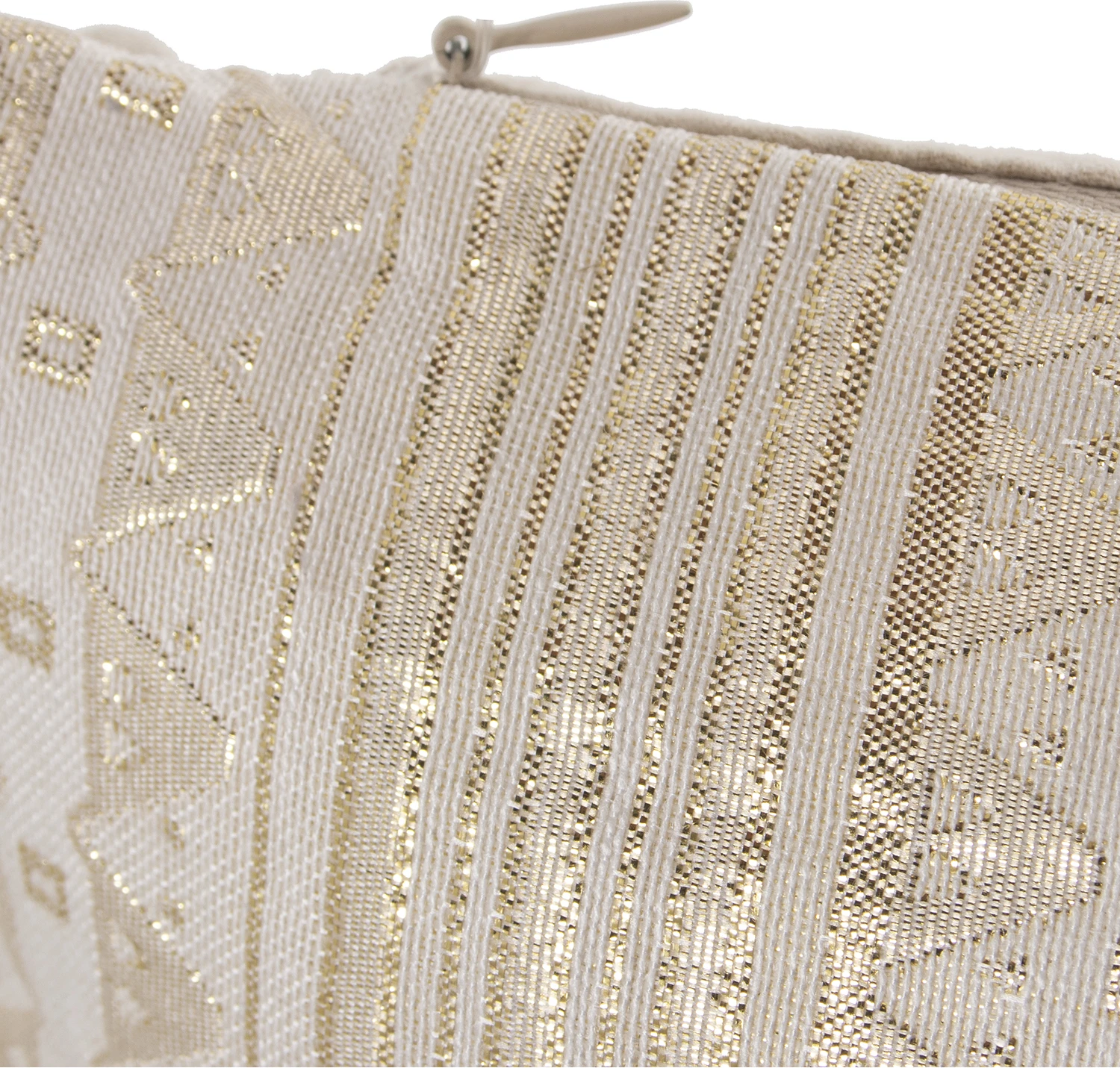 Cojín 30x50 cm poliester color crema figuras doradas - Imagen 3