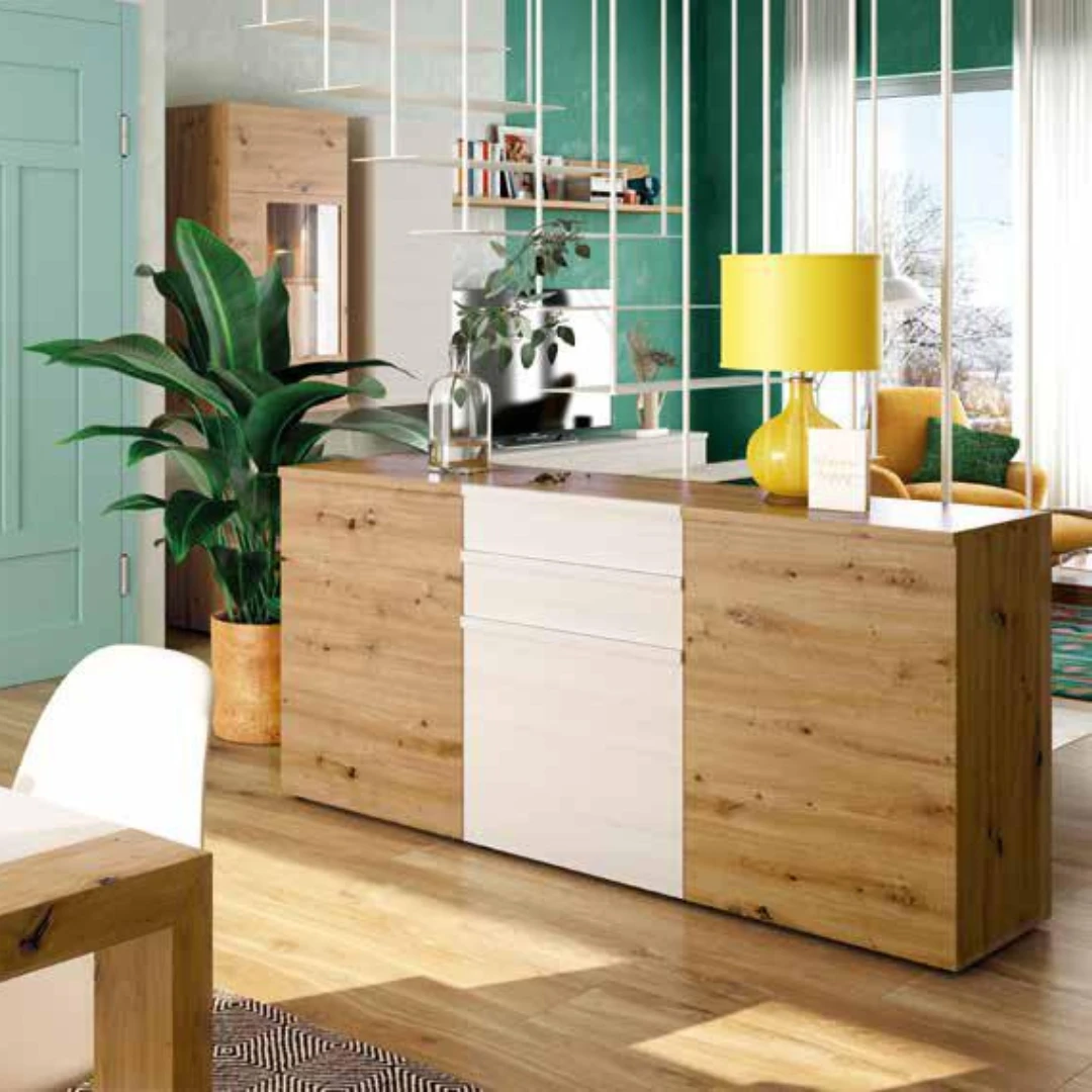 Bajo aparador con 2 puertas + 2 cajones bitono