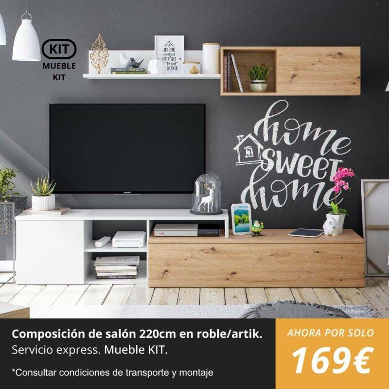 composición de salón 220cm en oferta