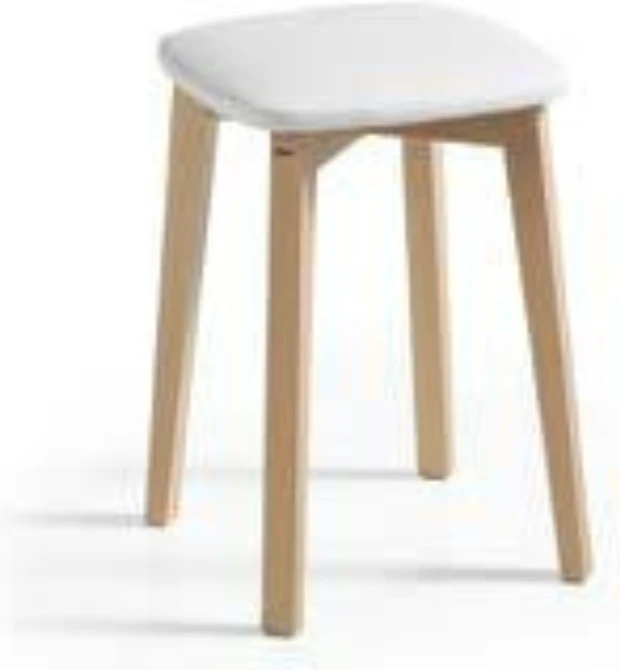 Taburete bajo de comedor con estructura de haya natural