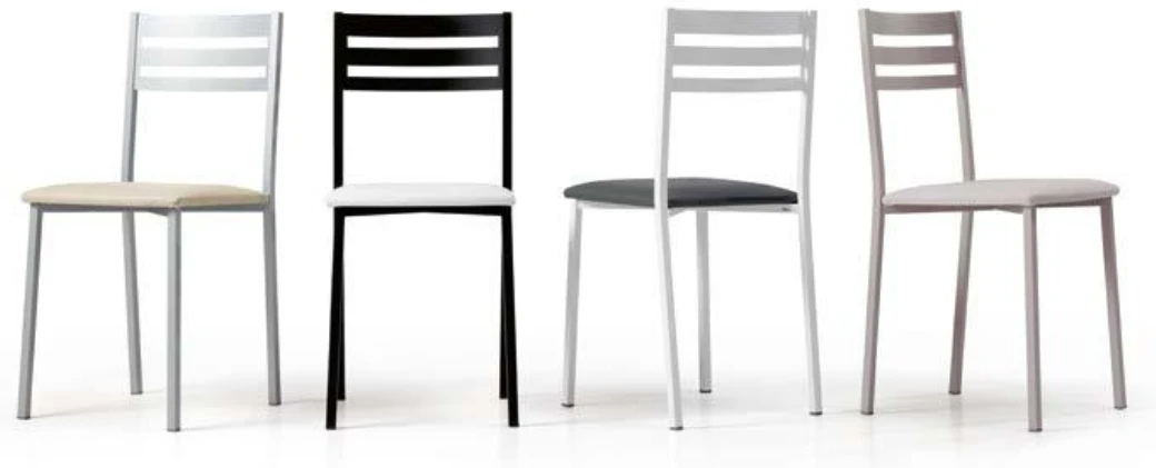 Silla de cocina con estructura texturizada + asiento tapizado