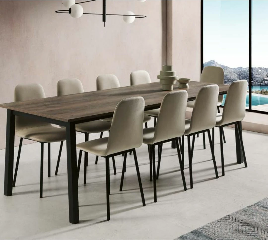 Mesa de comedor extensible tapa laminada