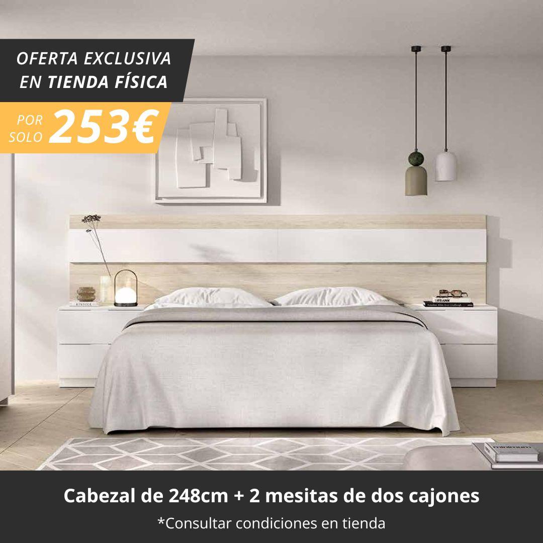 cabezal y 2 mesitas de dos cajones