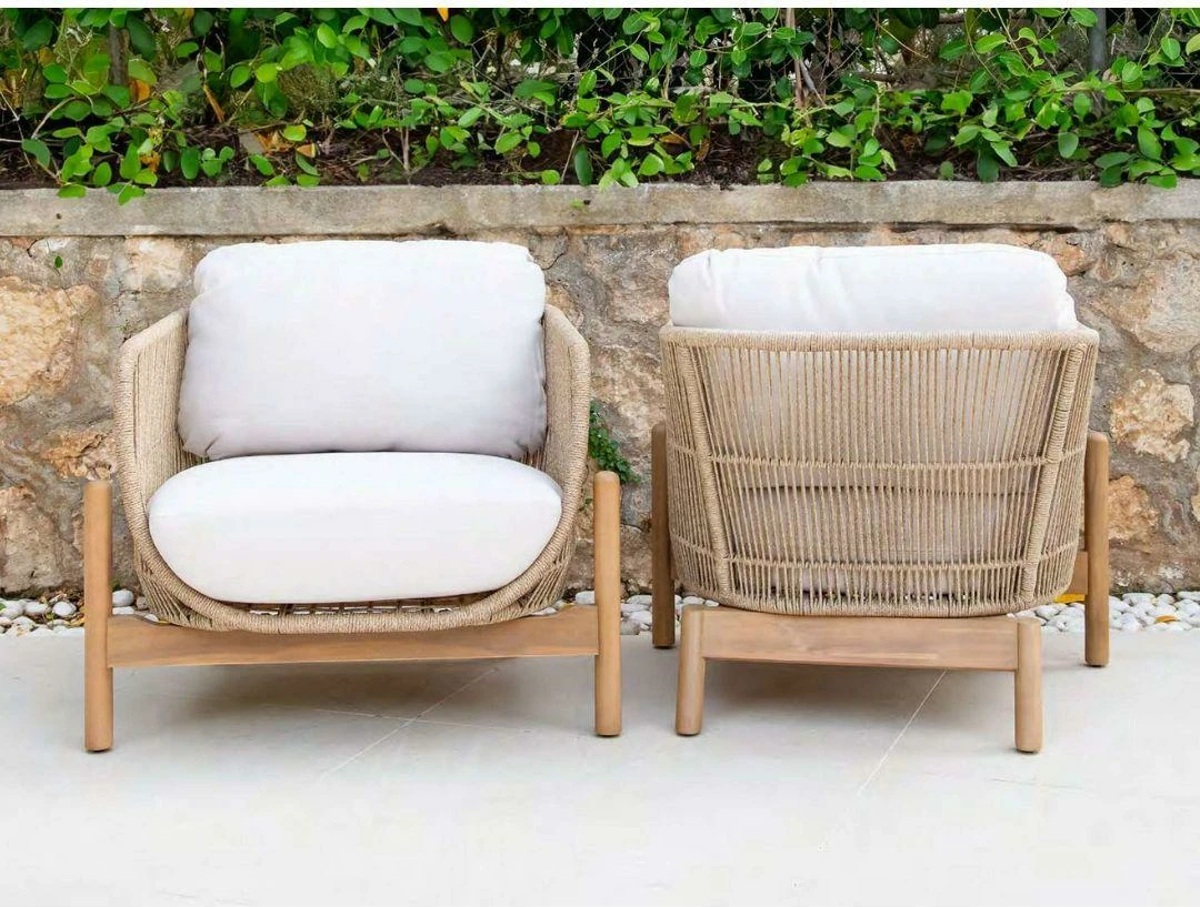 Conjunto de jardín 5 plazas en madera acacia - Imagen 2