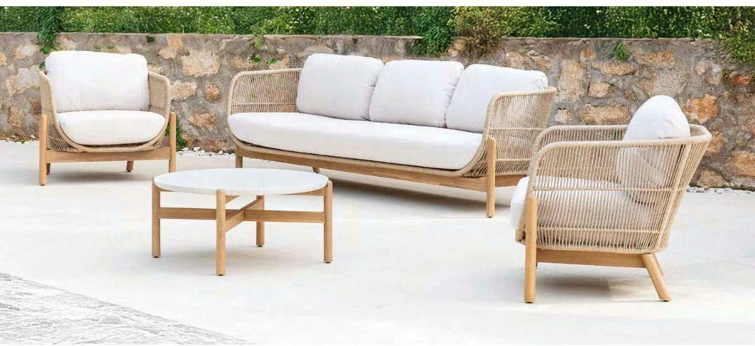 Conjunto de jardín 5 plazas en madera acacia