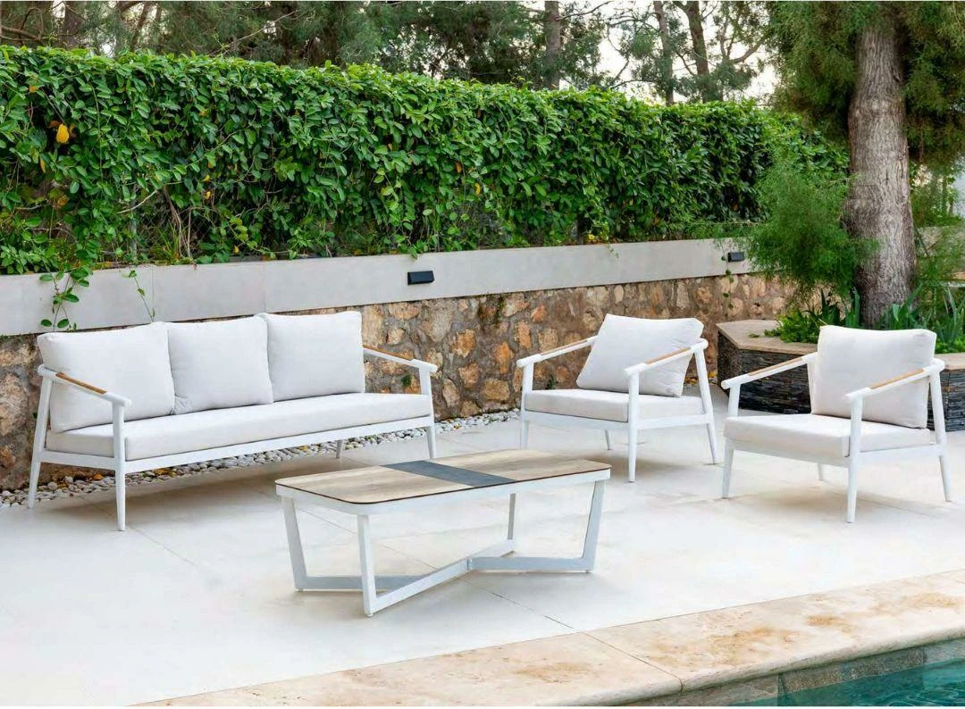 Conjunto de jardín Kenya en aluminio blanco o antracita