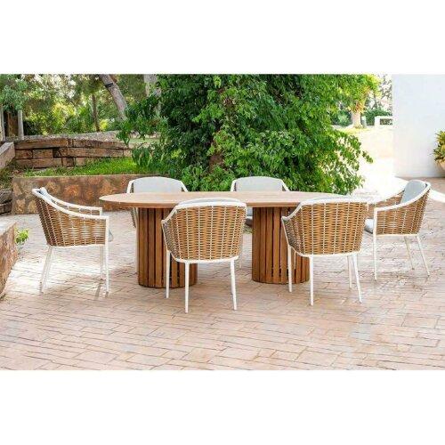 Comedor exterior Malasia con mesa de acacia y sillones