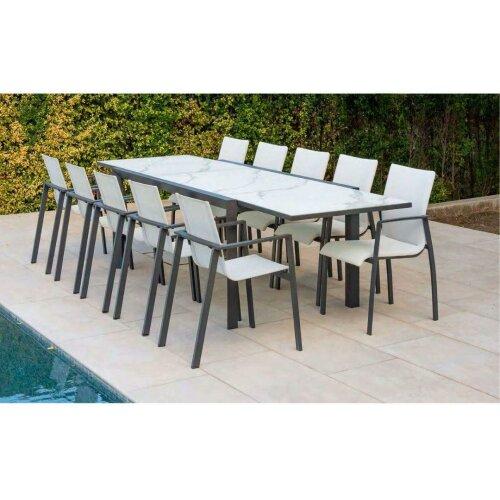 Conjunto comedor Volcano con mesa extensible y sillones