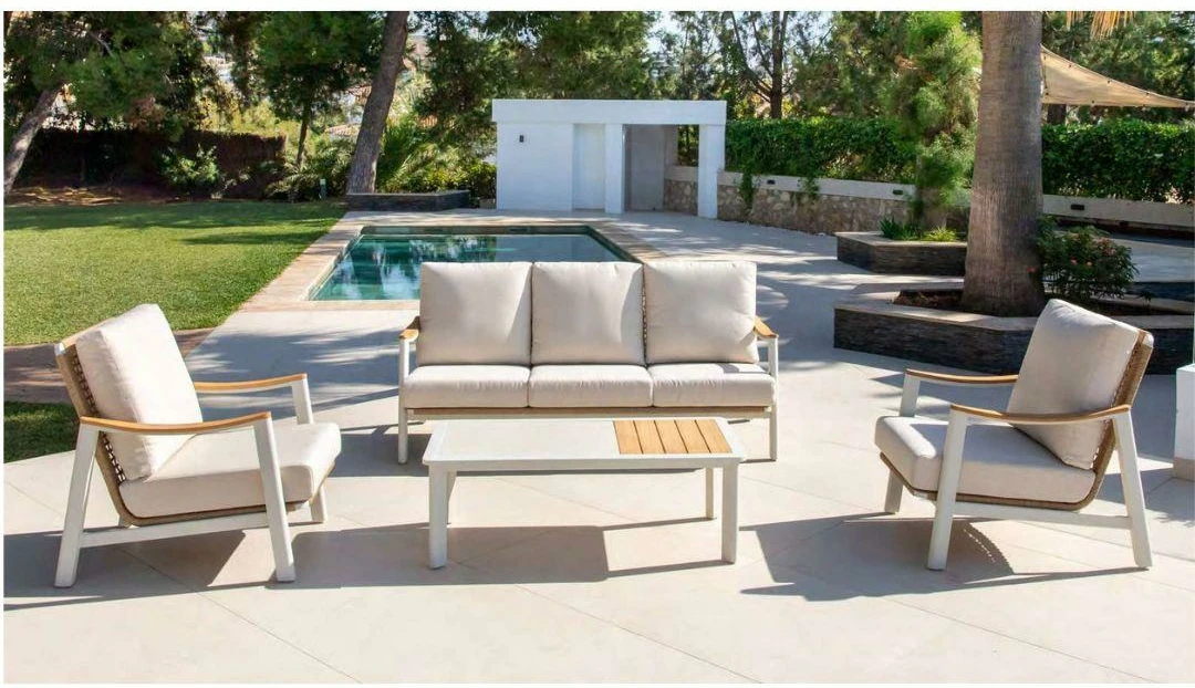 Set de jardín Zimbawe de 5 plazas fabricado en aluminio