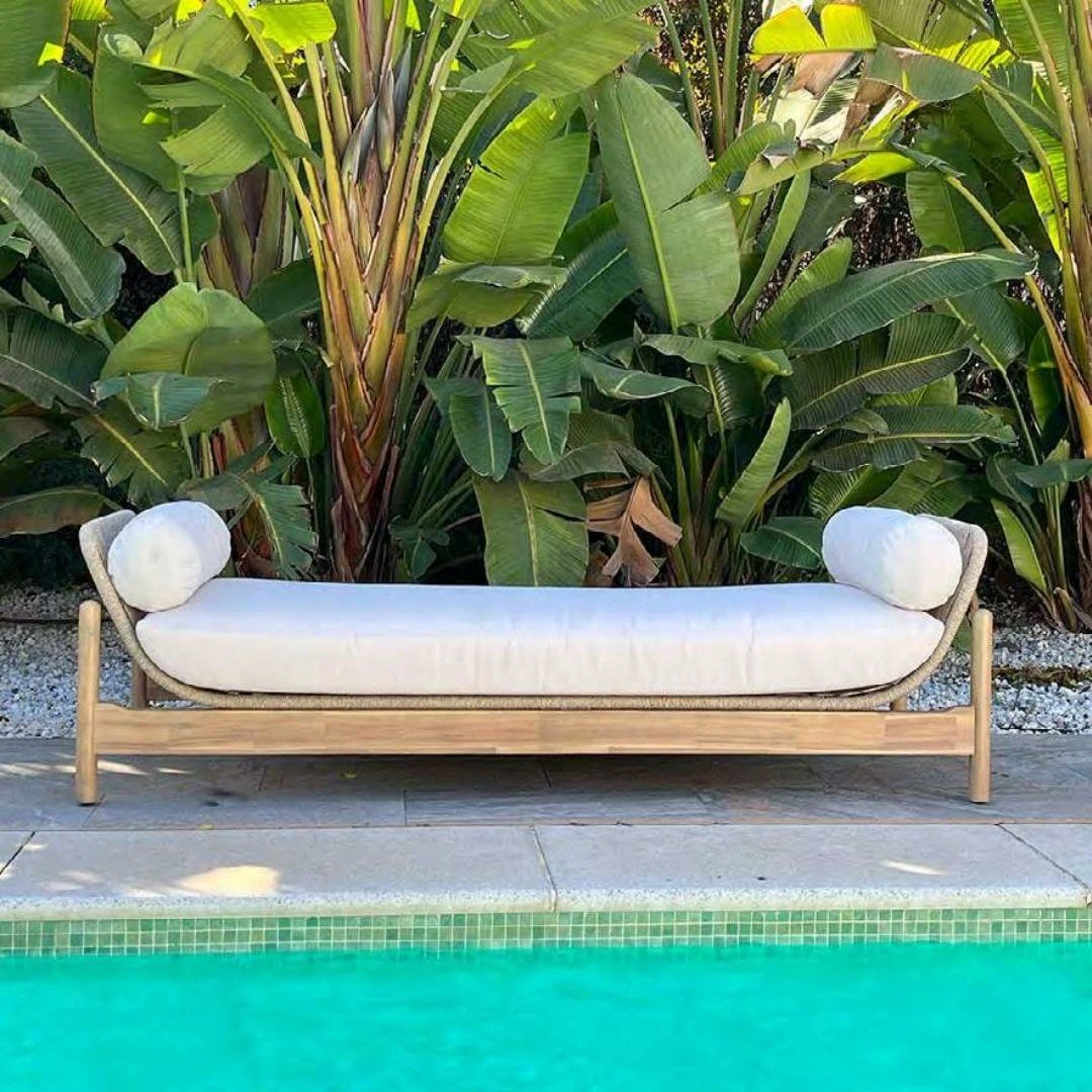 Tumbona de jardín Polinesia de madera tropical