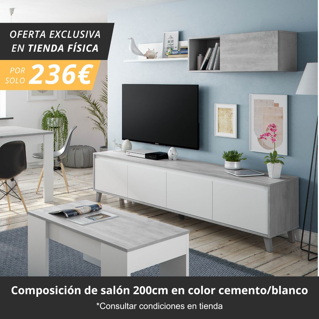composición de salón 200cm en oferta