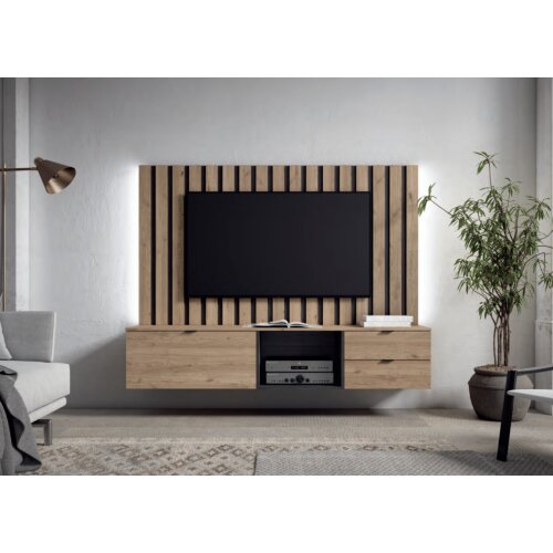 Mueble TV colgado con panel