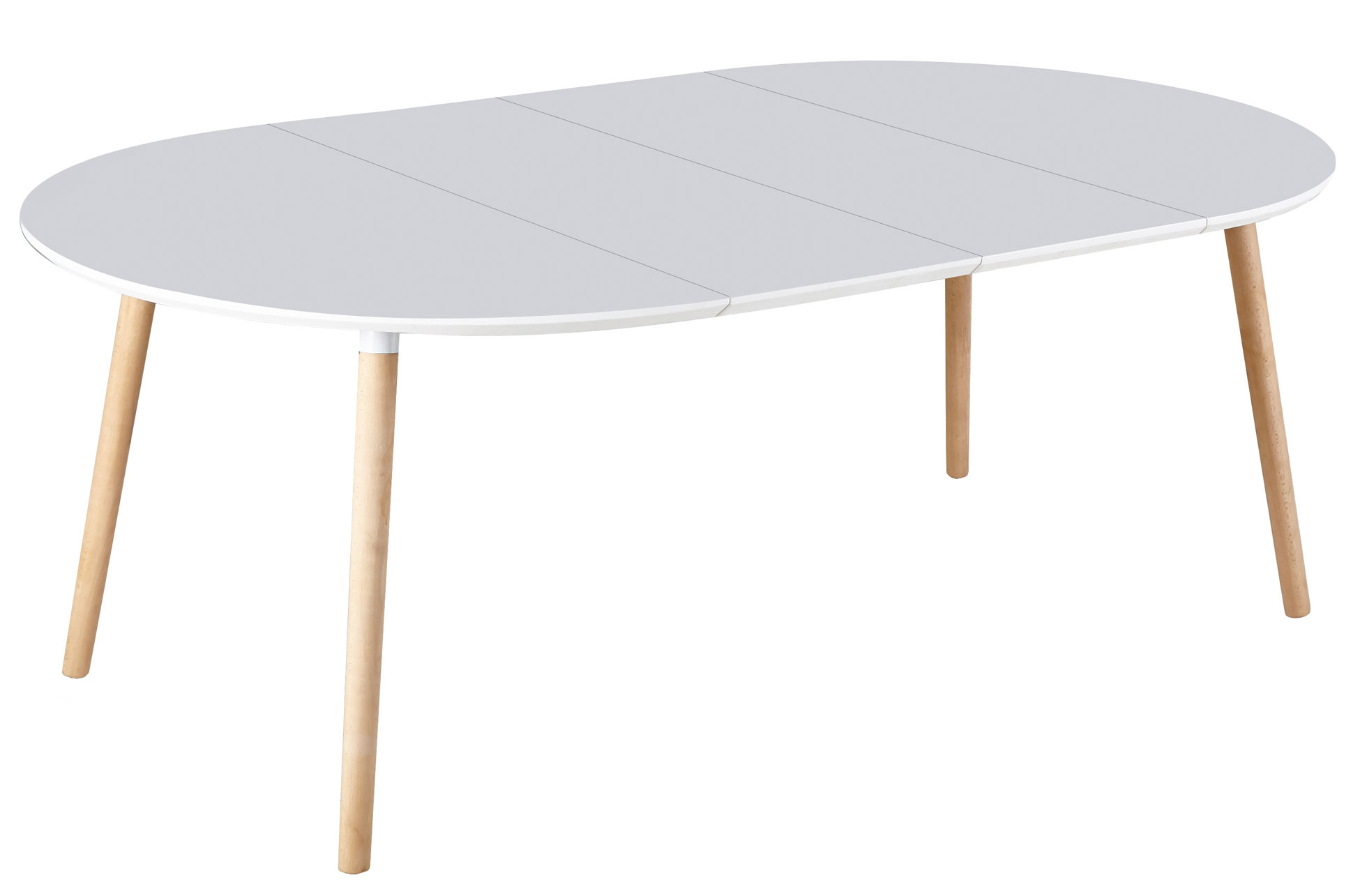 MESA COMEDOR EXTENSIBLE NORDIKA 100 - 140 - 180 CM BLANCO / HAYA. - Imagen 4