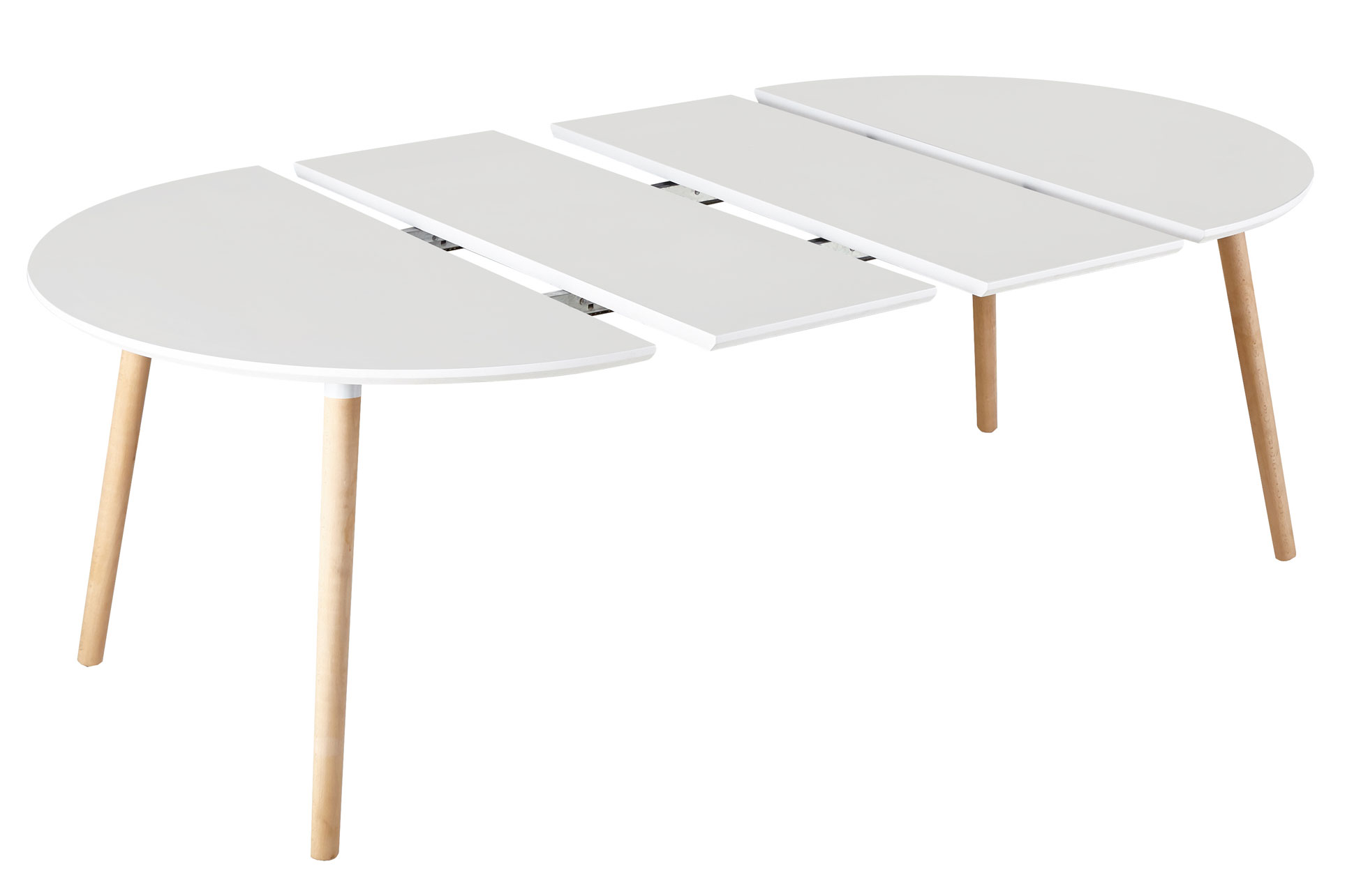 MESA COMEDOR EXTENSIBLE NORDIKA 100 - 140 - 180 CM BLANCO / HAYA. - Imagen 6