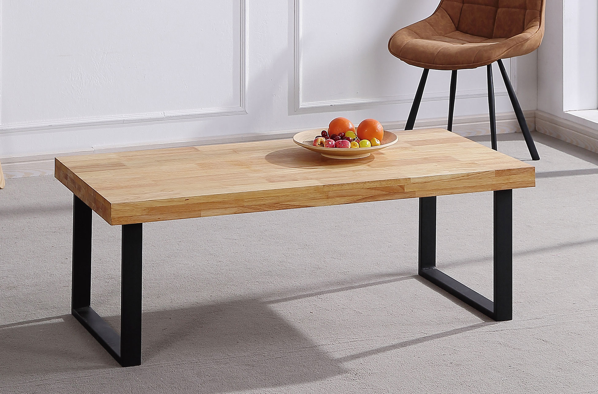 MESA CENTRO NATURAL 120 x 60 CM ROBLE NORDISH / NEGRO.