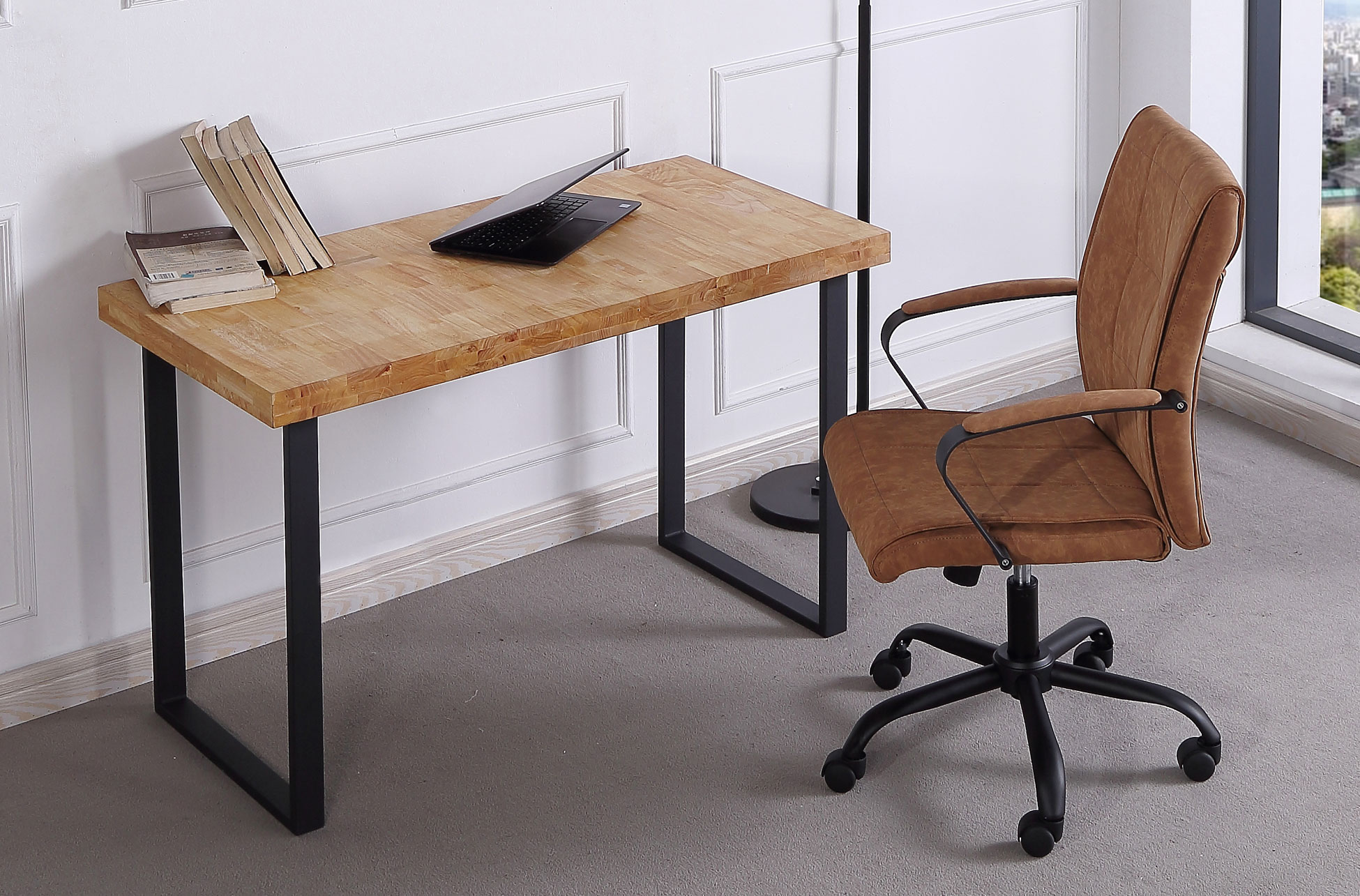 MESA ESTUDIO NATURAL 120 x 60 CM ROBLE NORDISH / NEGRO. - Imagen 2