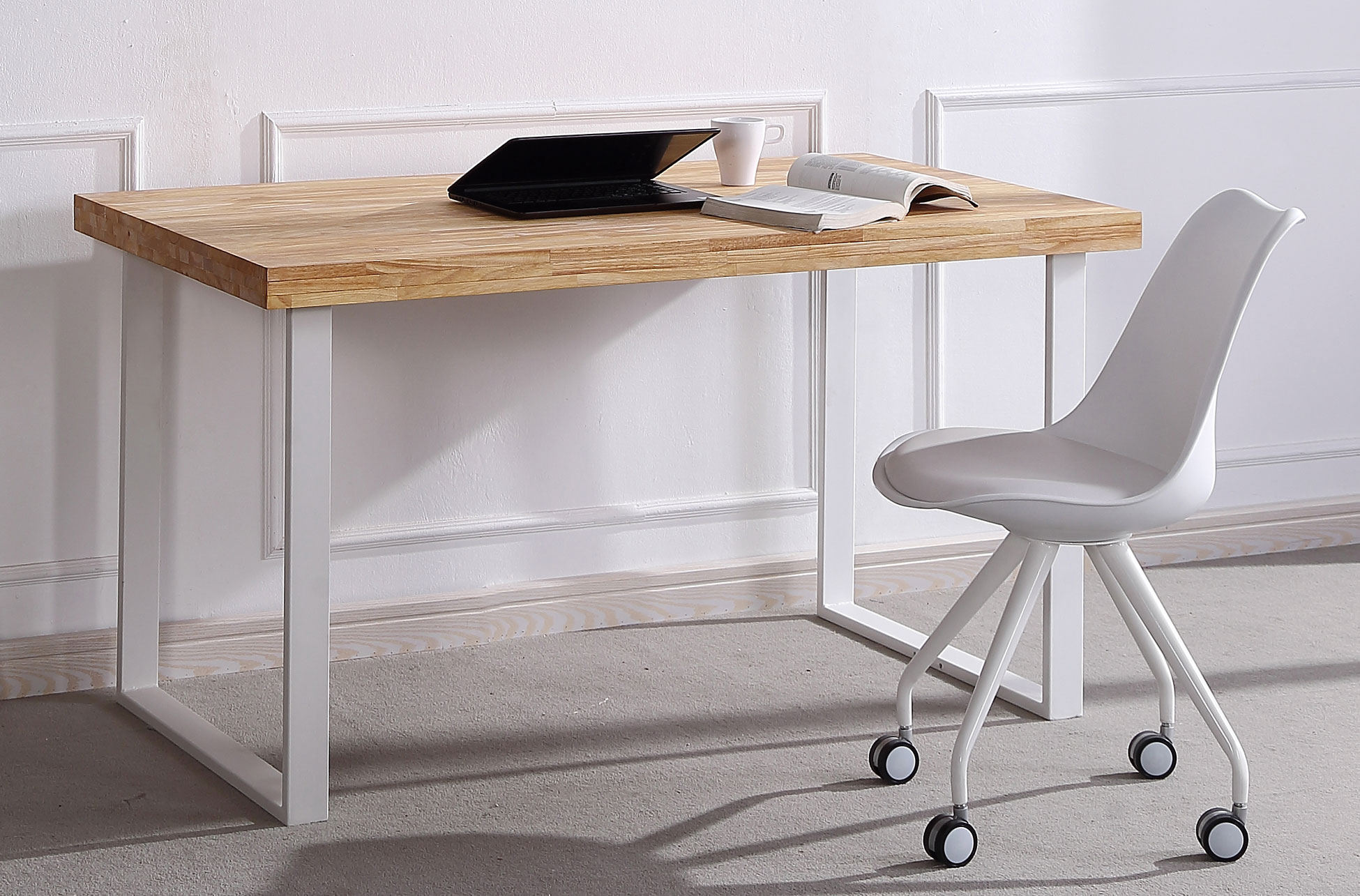 MESA ESTUDIO NATURAL 120 x 60 CM ROBLE NORDISH / BLANCO.