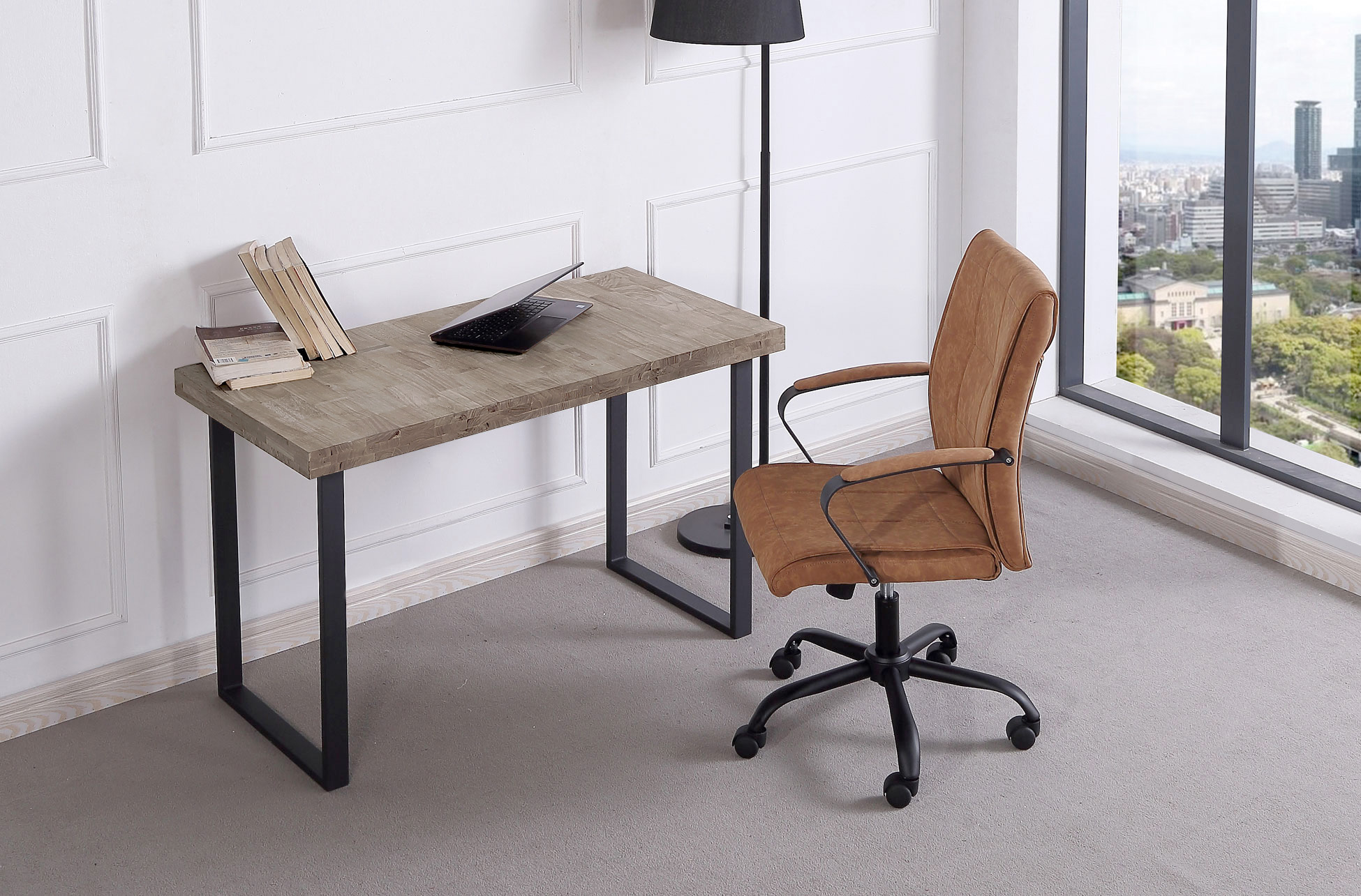 MESA ESTUDIO NATURAL 120 x 60 CM ROBLE AMERICAN / NEGRO. - Imagen 3