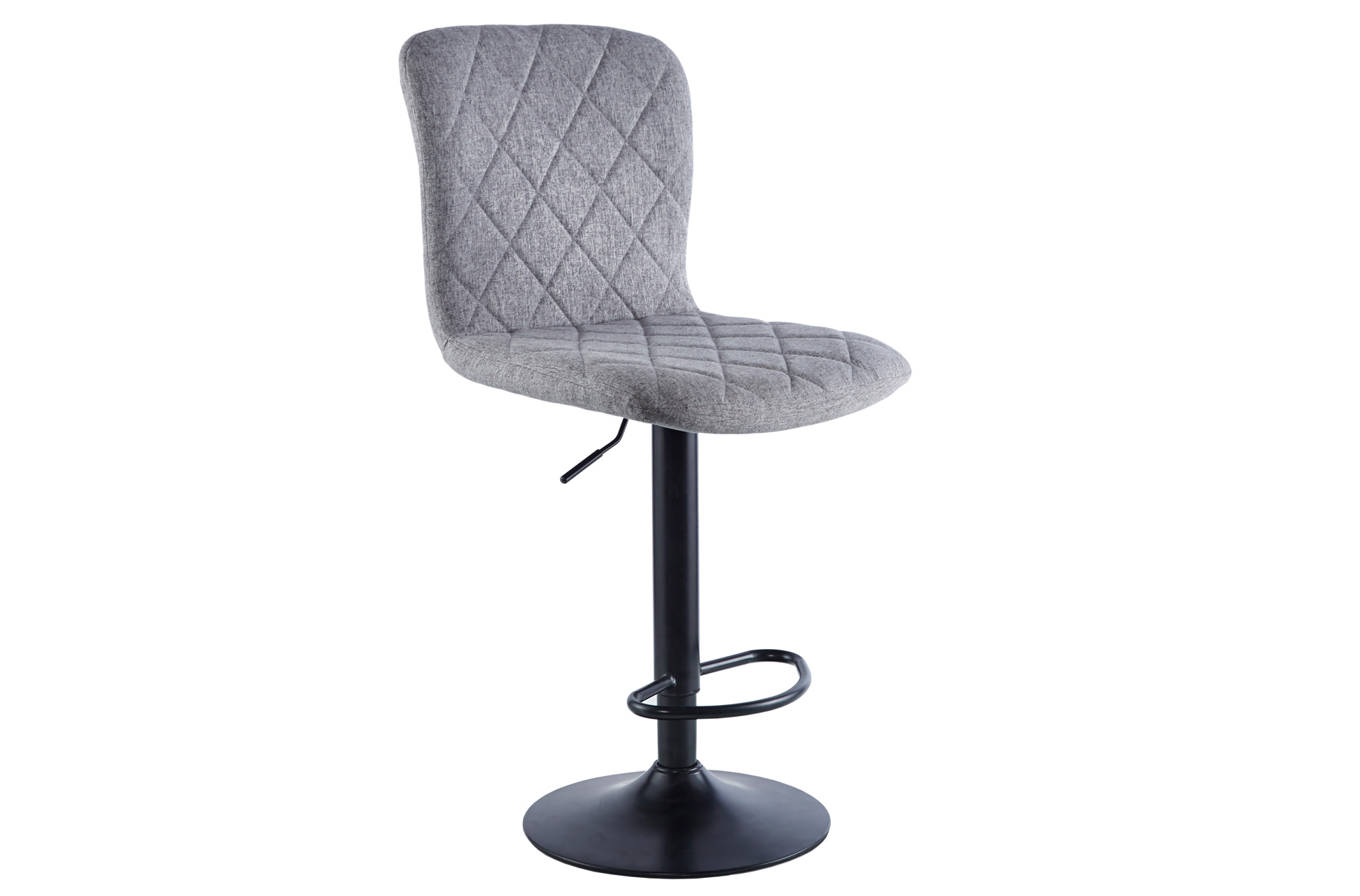 TABURETE GIRATORIO BRITAIN TEJIDO GRIS / NEGRO. - Imagen 2