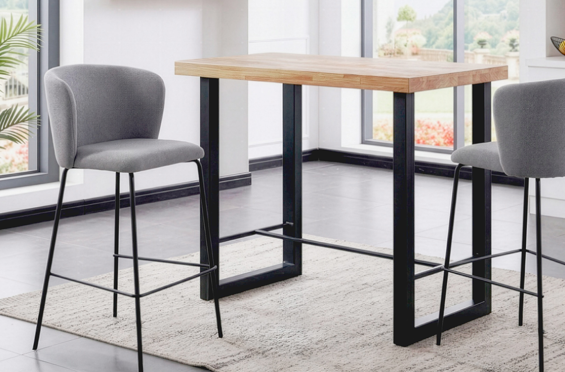 MESA ALTA LOFT 120 x 70 CM ROBLE NORDISH / NEGRO.