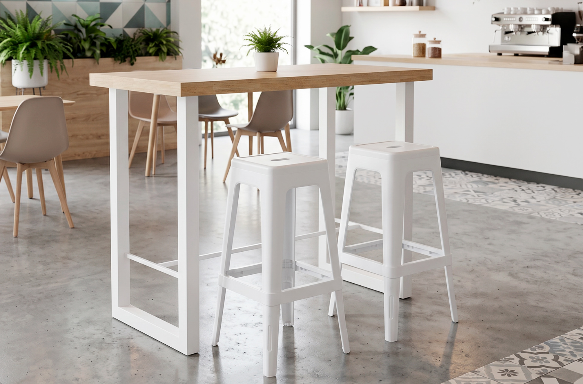 MESA ALTA LOFT 120 X 70 CM ROBLE NORDISH / BLANCO.