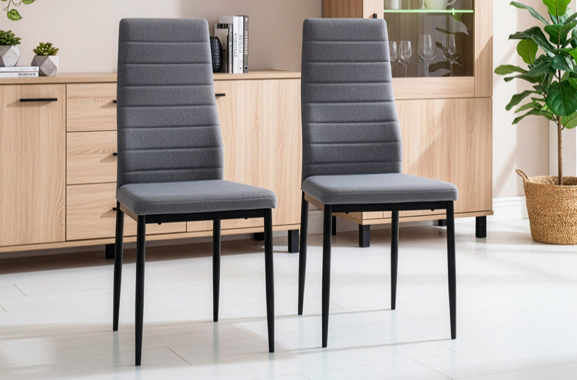 SILLA COMEDOR MODELO NIZA TEX GRIS.