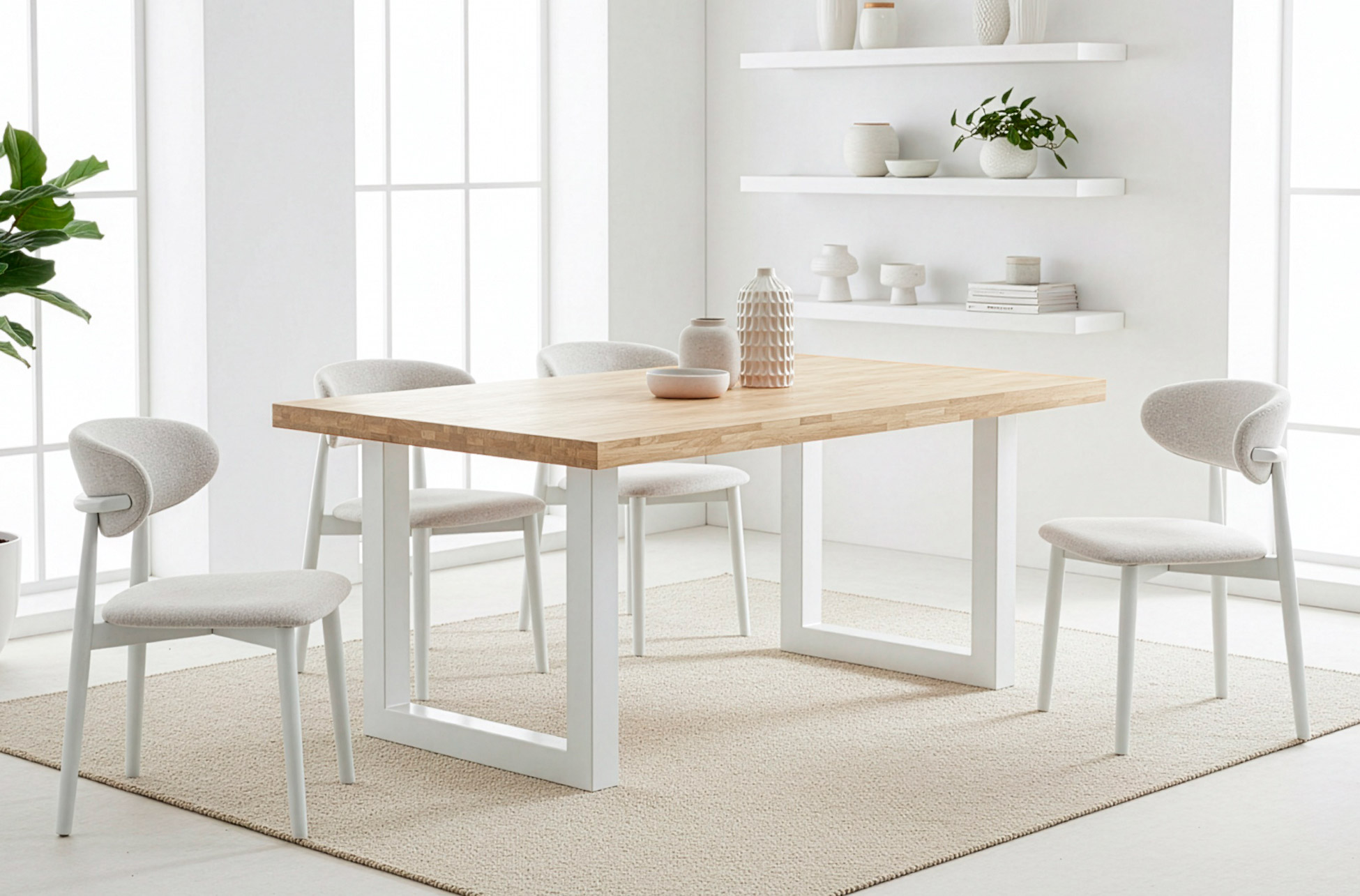 MESA COMEDOR FIJA LOFT 160 x 100 CM ROBLE NORDISH / BLANCO.