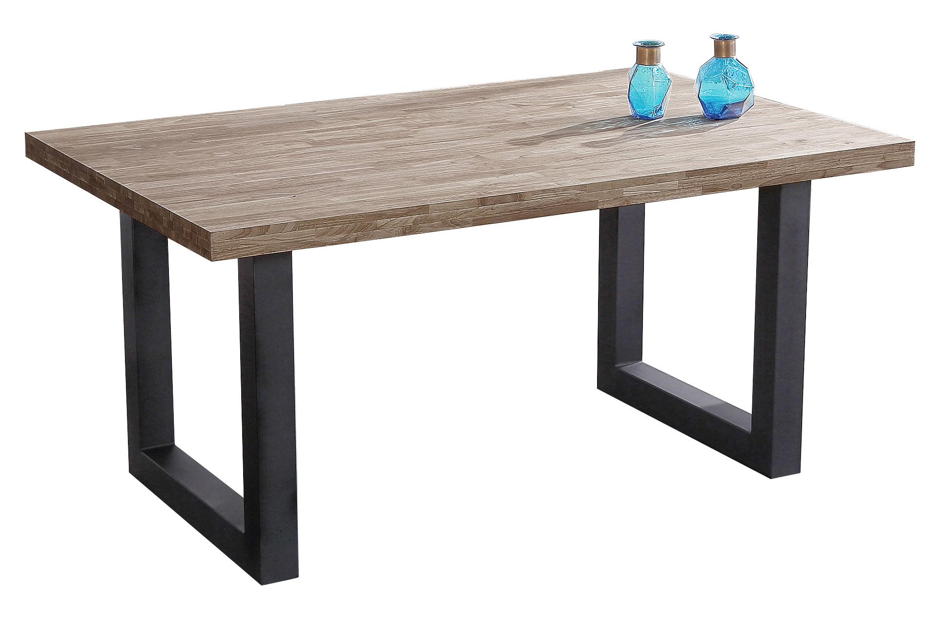 MESA COMEDOR FIJA LOFT 160 x 100 CM ROBLE AMERICAN / NEGRO. - Imagen 2