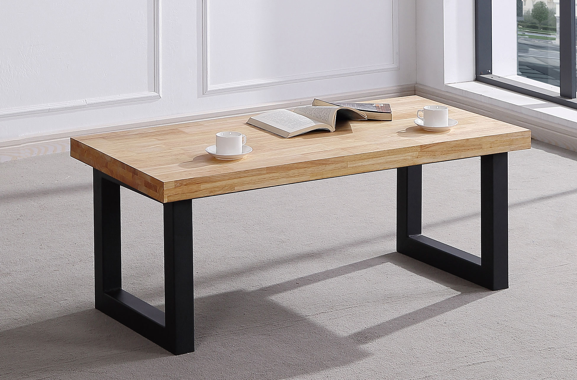 MESA CENTRO ELEVABLE LOFT 120 x 60 CM ROBLE NORDISH/ NEGRO. - Imagen 2