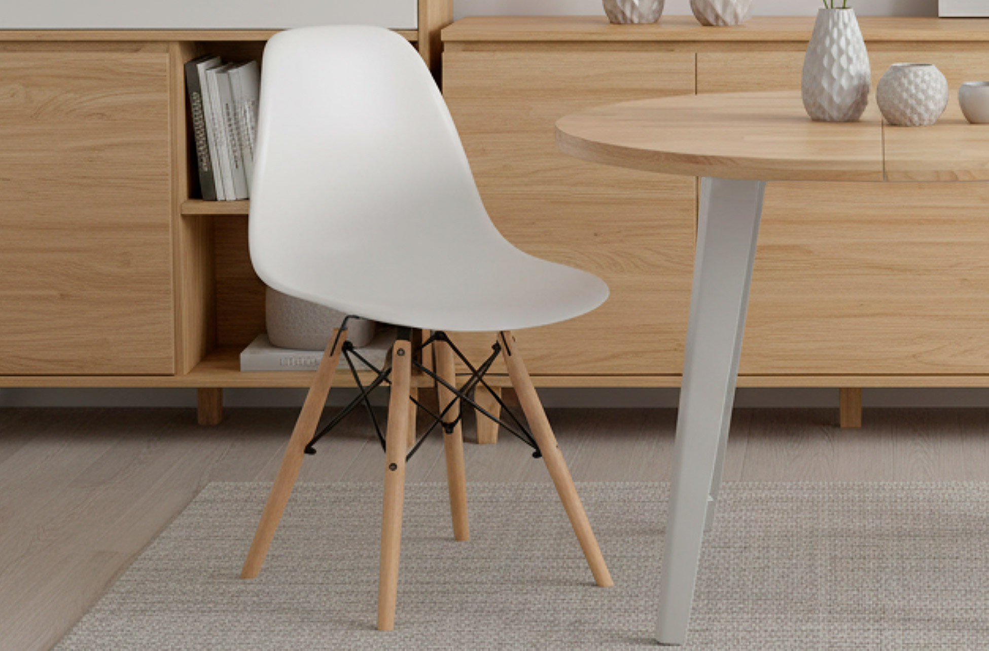 SILLA COMEDOR PATA NÓRDICA MODELO PARÍS BLANCO.