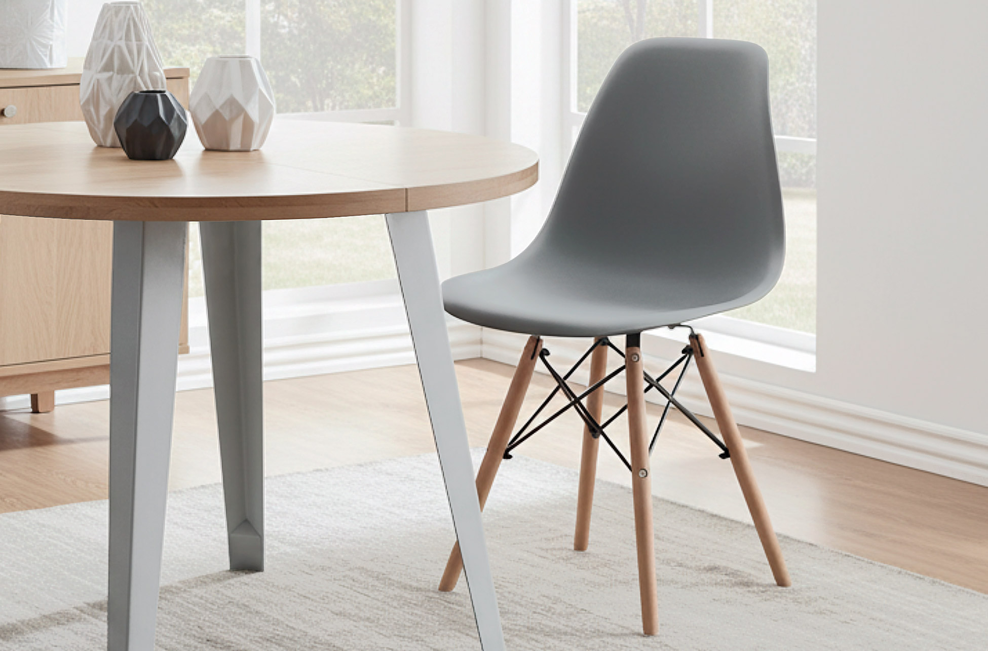 SILLA COMEDOR PATA NÓRDICA MODELO PARÍS GRIS.