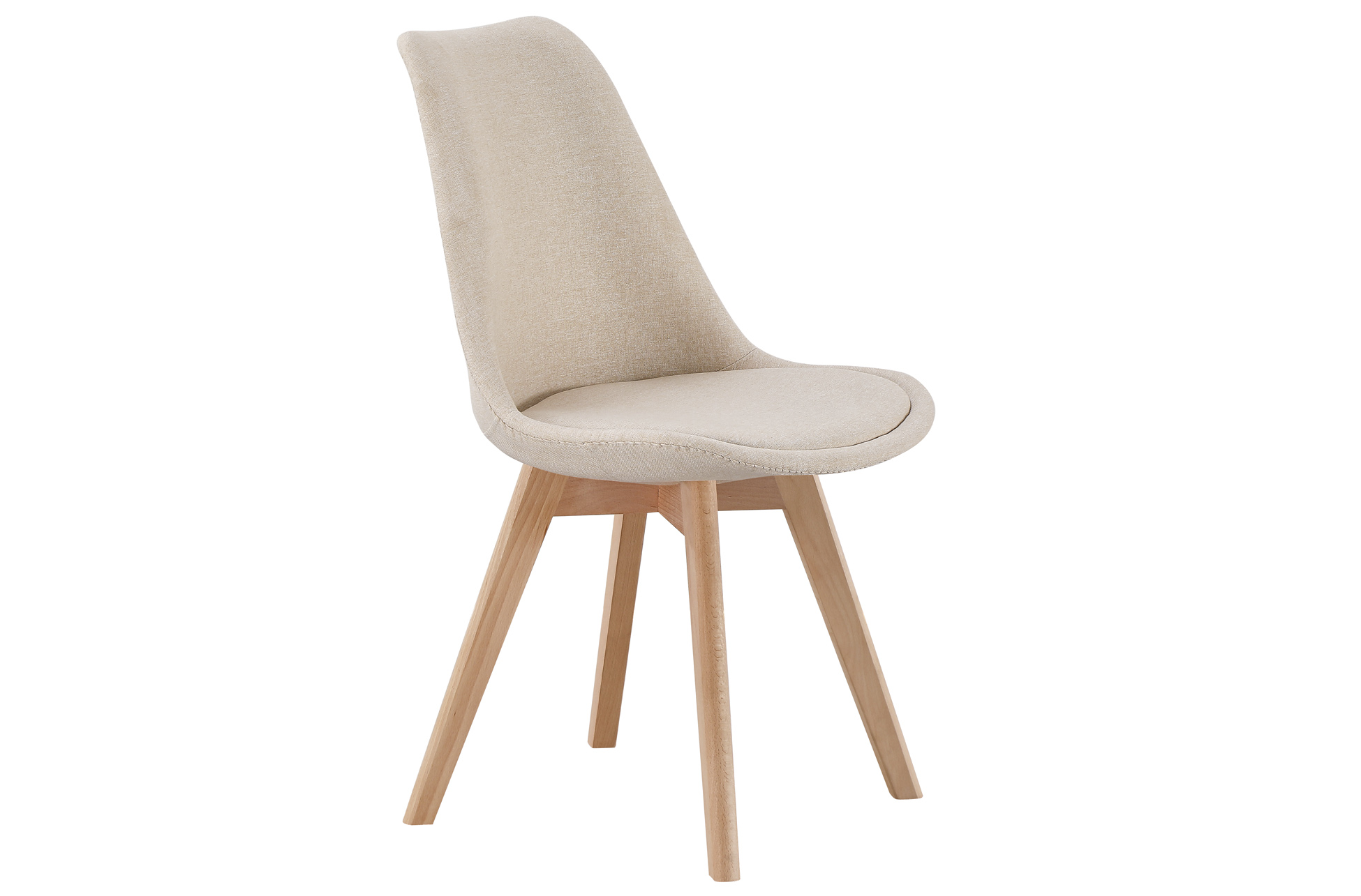 SILLA COMEDOR TAPIZADA BISTRO TEJIDO BEIGE - Imagen 2