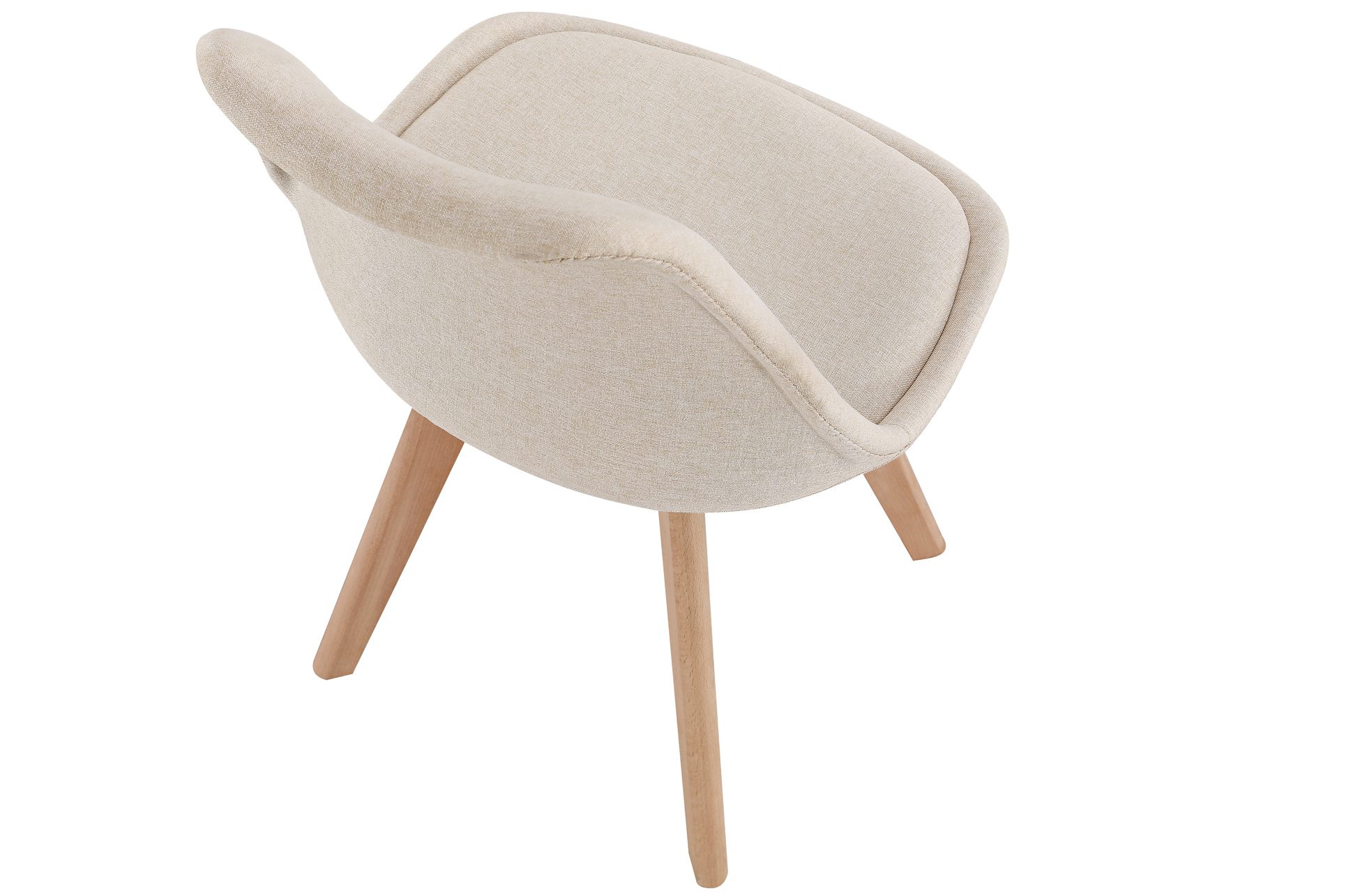 SILLA COMEDOR TAPIZADA BISTRO TEJIDO BEIGE - Imagen 4