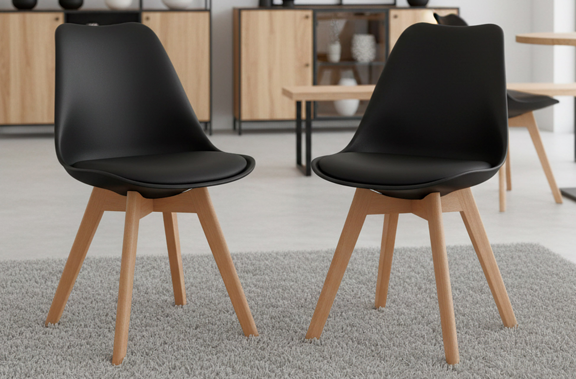 SILLA COMEDOR MODELO BISTRO NEGRO.