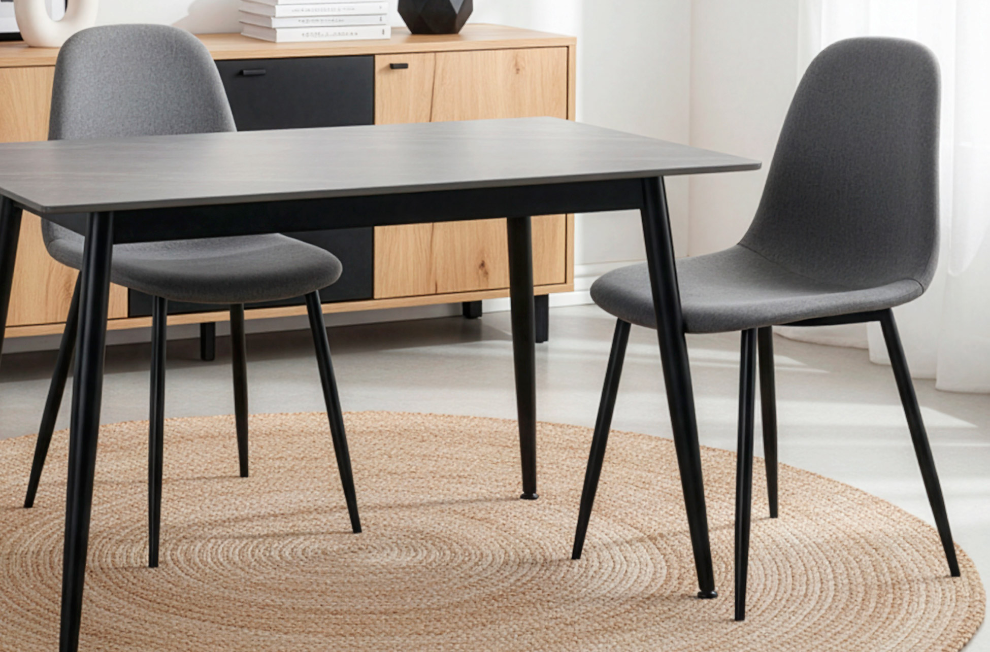 SILLA COMEDOR HALL TEJIDO TEX GRIS.