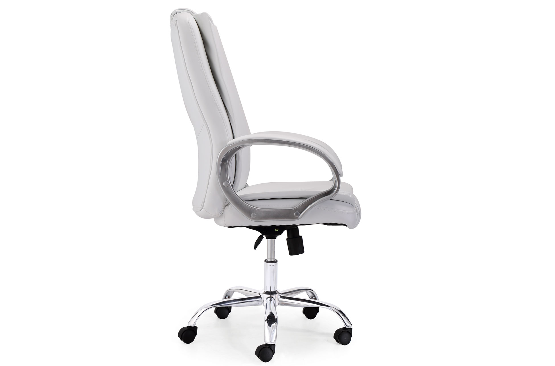 SILLÓN GIRATORIO ATLAS SÍMIL PIEL BLANCO - Imagen 2