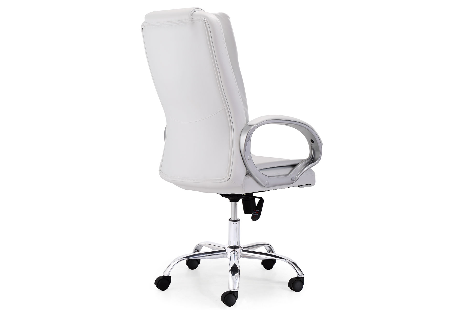 SILLÓN GIRATORIO ATLAS SÍMIL PIEL BLANCO - Imagen 3