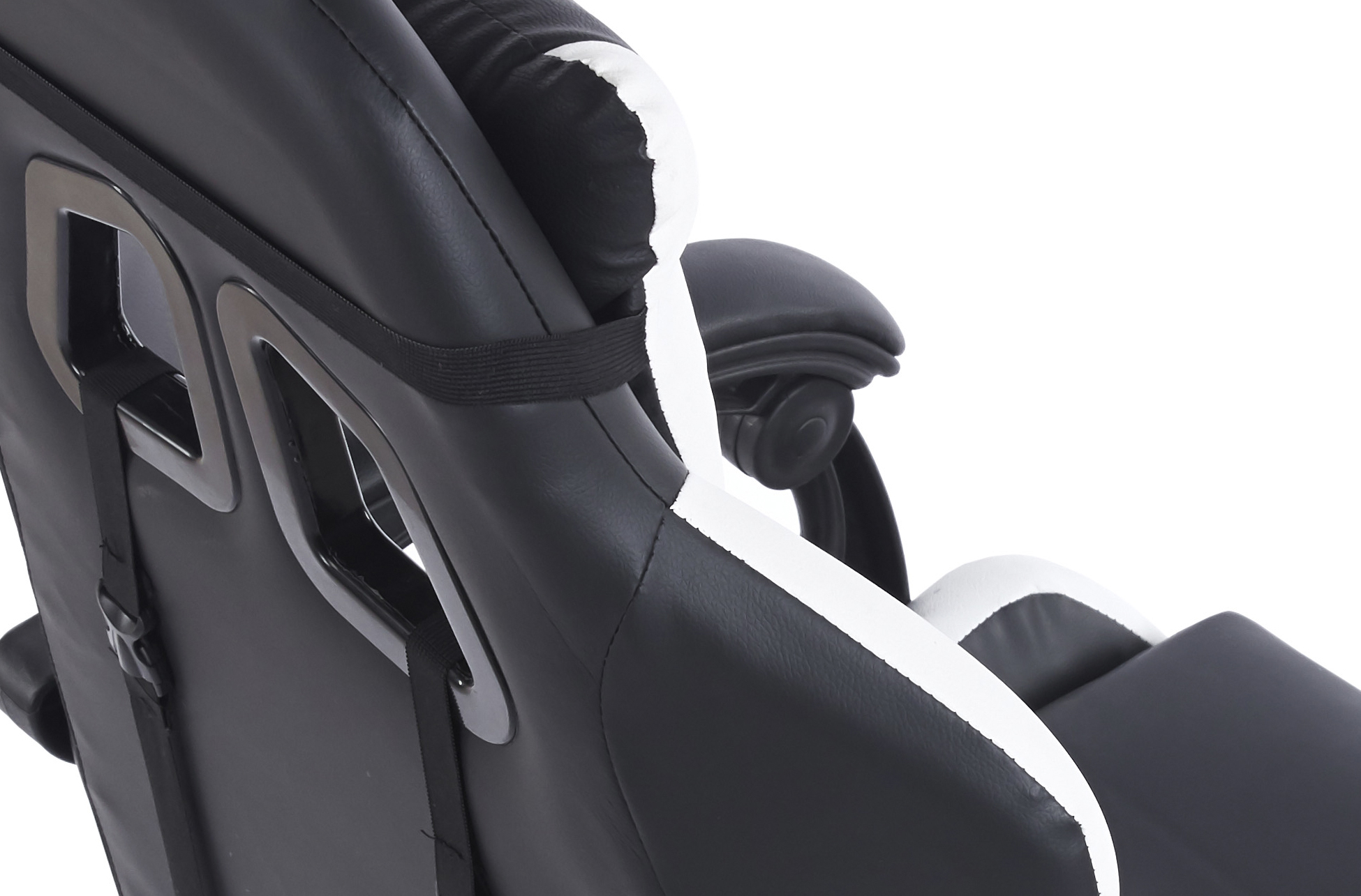 SILLON GIRATORIO GAMING MASTER SIMIL PIEL NEGRO / BLANCO - Imagen 4